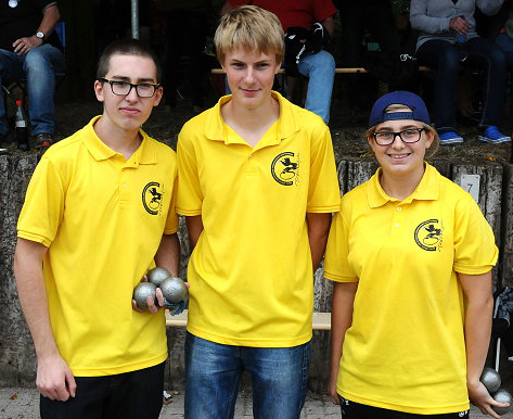 Das BaWü-Team Joshua Scheib + Maximilian Lang + Celine Ungerer freut sich über den Titel "Deutscher Vize-Jugendmeister"